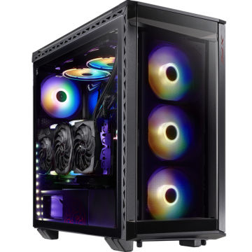 Gabinete Gamer XPG, BattlerCruiser Super, Mid Tower, Vidro Temperado, Black, E-ATX, 75260031, Sem Fonte, Com 4 Fans