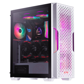 Gabinete Gamer XPG Starker Air, Mid Tower, Vidro Temperado, White, Sem Fonte, 2x Fans, RGB, STARKERAIR-WHCWW
