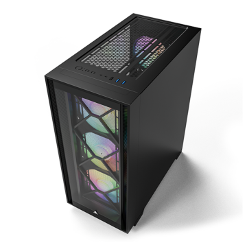 Gabinete Gamer Montech Air 1000 PREMIUM, Mid Tower, RGB, Vidro Temperado, Black, ATX, Sem Fonte, Com 4 Fans