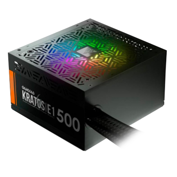 Fonte Gamdias, Kratos E1, 500W, 80% de Eficiência, RGB, GD-Z500ZZZ