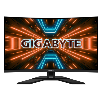 Monitor Gamer Gigabyte, 32 Pol, Curvo, QHD, 1ms, 165Hz, VA, 123% sRGB, HDR400, FreeSync Premium, Altura ajustável, M32QC