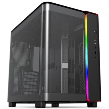 Gabinete Gamer Montech King 95, ARGB, Mid Tower, Vidro Temperado, ATX, Black, Sem Fonte, Sem Fan