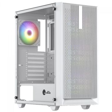 Gabinete Gamer Ninja Air X, Mid Tower, Vidro Temperado, ATX, White, Sem Fonte, Com 4 Fans