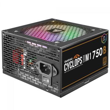 Fonte Gamdias Cyclops M1-750B, 750W, RGB, 80 Plus Bronze, Cybenetics, Teclab, PFC Ativo, Cabos Flat