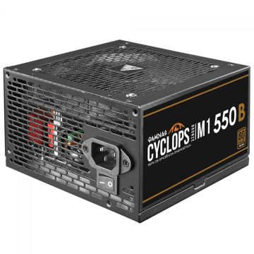 Fonte Gamdias Cyclops M1-550B, 550W, 80 Plus Bronze, Cybenetics, Teclab, PFC Ativo, Cabos Flat