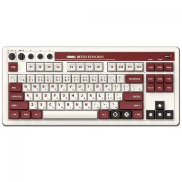 Teclado Mecânico Gamer 8BitDo Fami Edition, Wireless, Bluetooth, USB-C, ANSI, Switch Kailh Box White V2, White, 85HA01