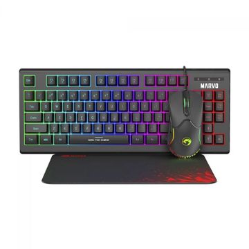 Combo Gamer Marvo CM310 3 Em 1, Teclado, Mouse e Mousepad, RGB, Preto, CM310 EN