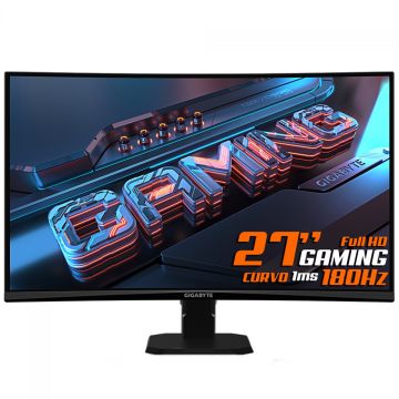 Monitor Gamer Gigabyte GS27FC, 27 Pol, Full HD, Curvo, 180Hz, 1Ms, FreeSync Premium, HDR, HDMI/DP, 20VM0-GS27FCBM-1SAR