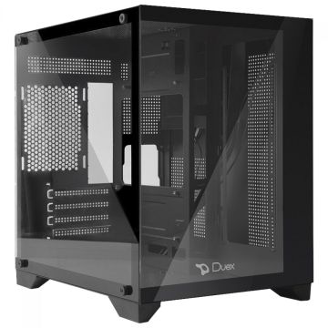 Gabinete Gamer Duex DXJ270-2 BK, Mid Tower, Vidro Temperado, MATX, Preto, Sem Fan