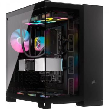 Gabinete Gamer Corsair iCUE LINK 6500X, Mid Tower, Vidro Temperado, E-ATX, Black, Sem Fonte, Com 3 Fans RGB, CC-9011269-WW