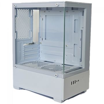 Gabinete Gamer Duex DXGW0C White, Mid Tower, MATX, Vidro Temperado, Sem Fonte, Sem Fans, Branco
