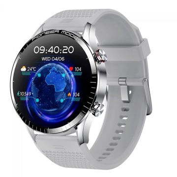 Relógio SmartWatch Level LVW-50S, AMOLED 1.3&quot;, Android/IOS, Bluetooth, IP68, Monitoramento de Frequência Cardíaca, Pulseira De Silicone, Prata, LVW-50S PTA/SIL.GREY
