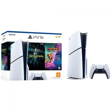 Console Playstation 5 Slim + Returnal e Ratchet &amp; Clank, 1TB, Com 1 Controle PS5
