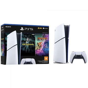 Console Playstation 5 Slim Digital Edition + Returnal e Ratchet &amp; Clank, 1TB, Com 1 Controle PS5