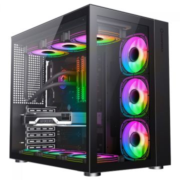 Gabinete Gamer Gamemax Lucent Black, Mid Tower, ATX, Vidro Temperado, Preto, Sem Fans