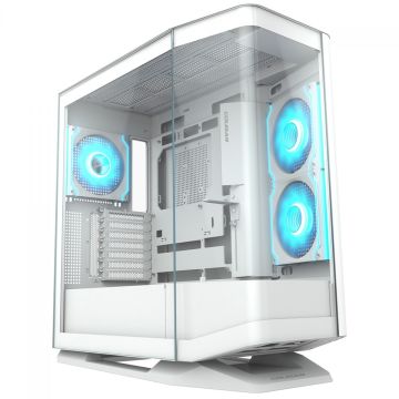 Gabinete Gamer Cougar FV270 White RGB, Mid Tower, Vidro Temperado, EATX, Com 4 Fans, Branco, 3858M60.0006