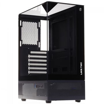 Gabinete Gamer Liketec Mahal Dark, Mid Tower, Vidro Temperado, MATX, Sem Fonte, Sem Fans, Preto