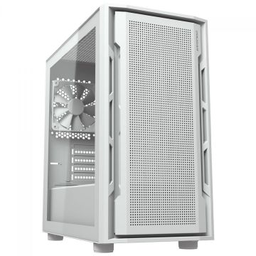Gabinete Gamer Cougar Uniface Mini, Mini Tower, Vidro Temperado, MATX, Com 1 Fan, Branco, 3855C90.0002