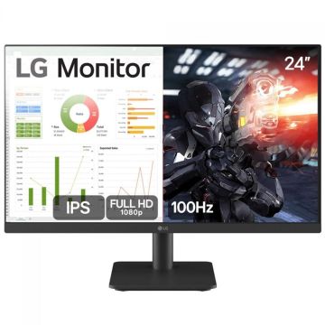 Monitor Gamer LG 24 Pol, Full HD, IPS, 5Ms, 100Hz, HDMI, 24MS500-B