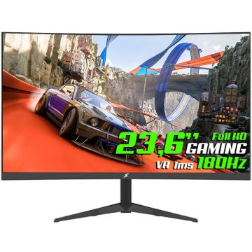 Monitor Gamer SuperFrame Precision Ultra V3, 23.6 Pol, Curvo, Full HD, VA, 1ms, 180Hz, RGB, FreeSync/G-Sync, HDMI/DP, SFPCB-24180-FHD