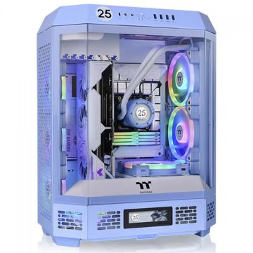 Gabinete Gamer Thermaltake The Tower 600 Hydrangea Blue, Mid Tower, Vidro Temperado, ATX, Sem Fonte, Com 2 Fans, Azul, CA-1Z1-00MFWN-00