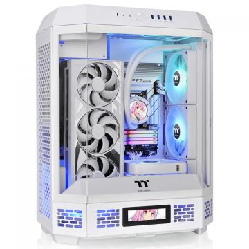 Gabinete Gamer Thermaltake The Tower 600 Snow, Mid Tower, Vidro Temperado, ATX, Sem Fonte, Com 2 Fans, Branco, CA-1Z1-00M6WN-00