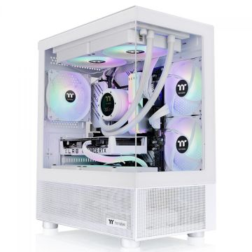 Gabinete Gamer Thermaltake View 170 TG Snow, ARGB, Micro Tower, Vidro Temperado, mATX, Sem Fonte, Com 3 Fans, Branco, CA-1Z4-00M6WN-00