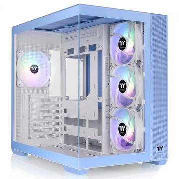 Gabinete Gamer Thermaltake View 380 TG Hydrangea Blue, ARGB, Mid Tower, Vidro Temperado, ATX, Sem Fonte, Com 4 Fans, Azul, CA-1Z2-00MFWN-00