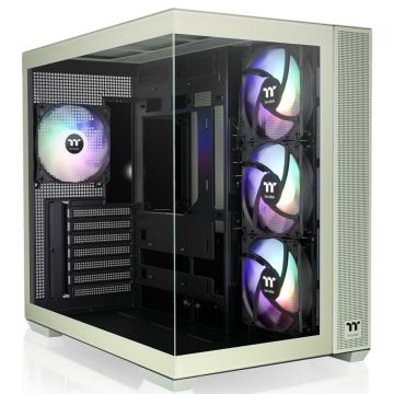 Gabinete Gamer Thermaltake View 380 TG Matcha Green, ARGB, Mid Tower, Vidro Temperado, ATX, Sem Fonte, Com 4 Fans, Verde, CA-1Z2-00MEWN-00