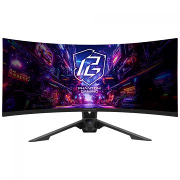 Monitor Gamer ASRock Phantom Gaming PG34QRT2B, 34 Pol, Curvo, WQuadHD, 1ms, 180hz, 123% sRGB, VA, FreeSync, HDMI/DP