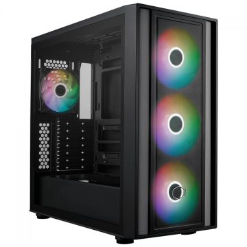 Gabinete Gamer Cooler Master MasterBox 600, Mid Tower, Vidro Temperado, ATX, Sem Fonte, Com 4 Fans ARGB, MB600-KGNN-S00
