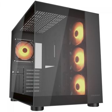 Gabinete Gamer Cougar FV150 RGB, Mid Tower, Vidro Temperado, ATX, Com 4 Fans, Preto, 385KA10.0001