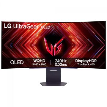 Monitor Gamer LG UltraGear OLED, Curvo, 45 Pol, Quad HD, 240Hz, IPS, 0.03ms, HDR400, FreeSync/G-Sync, HDMI/DP, 45GS95QE-B.AWZM
