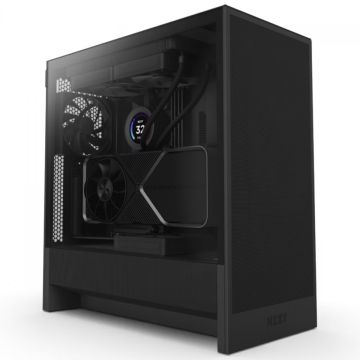 Gabinete Gamer NZXT H5 Flow, Mid Tower, Vidro Temperado, EATX, Sem Fonte, Com 2 Fans, Preto, CC-H52FB-01