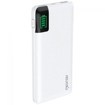 Carregador Portátil Universal, PowerBank, 10000MAH, Branco, Geonav, PB10KWT