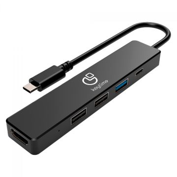 Hub Adaptador 5 em 1 Keytime LinkPoint, Tipo-C para HDMI+USB 2.0+USB 3.2+USB Tipo-C, KYT00035