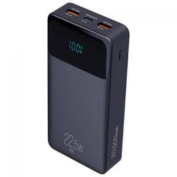 Carregador Portátil Universal, PowerBank, Display Indicador, 20000MAH, 22.5W, Preto, ELG, PB200BK