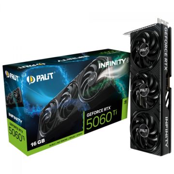 Placa de Vídeo Palit NVIDIA GeForce RTX 5060 Ti Infinity 3, 16GB, GDDR7, DLSS, Ray Tracing, NE7506T019T1-GB2061S