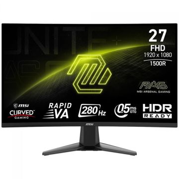 Monitor Gamer MSI MAG 276CXF, 27 Pol, Curvo, Full HD, Rapid VA, 0.5ms, 280Hz, 102% sRGB, HDMI/DP