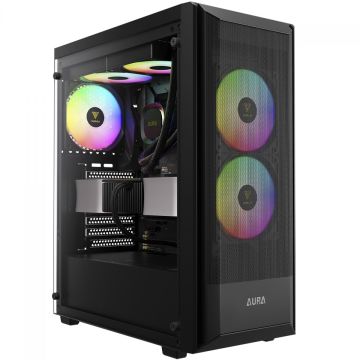 Gabinete Gamer Gamdias Aura GC6 Elite ARGB, Vidro Temperado, ATX, Mid Tower, Sem Fonte, Com 3 Fans, Preto