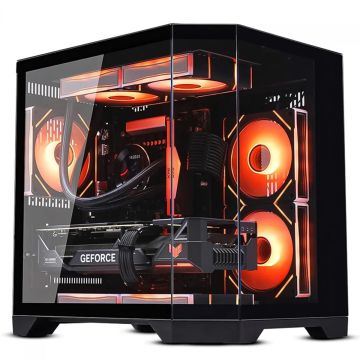 Gabinete Gamer Liketec Impossible Dark, Aquário, Mini Tower, Vidro Temperado, MATX, Sem Fonte, Sem Fans, Preto