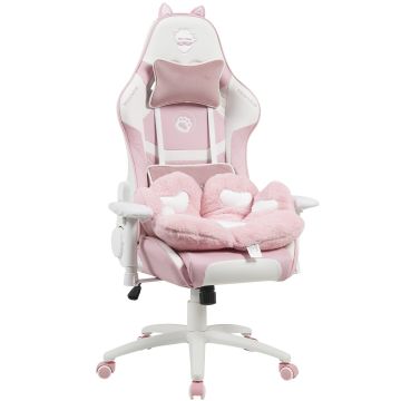 Cadeira Gamer Ninja MewMew Pro Edition, Reclinável, 3D, Rosa e Branco, GN-CH-MPR3DPWL