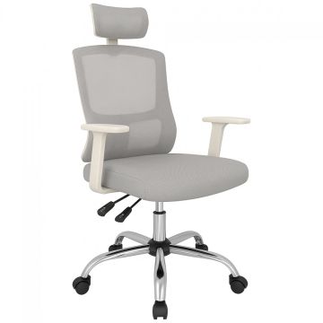 Cadeira De Escritório Dr. Office Prime, Mesh, Altura Ajustável, Cinza, DR-CH-PMN0DWF