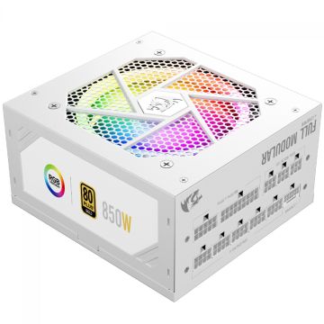 Fonte Redragon RGPS 850W, RGB, 80 Plus Gold, PFC Ativo, PCIe 5.1, Full Modular, Branco, GC-PS007W-1 V2