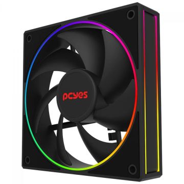 Cooler Para Gabinete PCYes Vision Black Vulcan, ARGB, 120mm, Preto, FVBV120