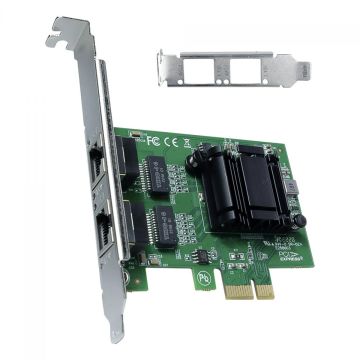 Placa de Rede Vinik Dual Port Prv2P1000E PCi-E, 10/100/1000, Com Suporte Low Profile