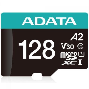 Cartão De Memória Adata Premier Pro MicroSDXC/SDHC UHS-I, 128GB, Classe 10, Com Adaptador, AUSDX128GUI3V30SA2-RA1