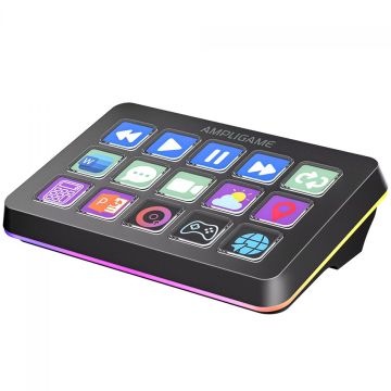 Mesa Controladora Fifine Ampligame D6, 15 Teclas, RGB, Preto