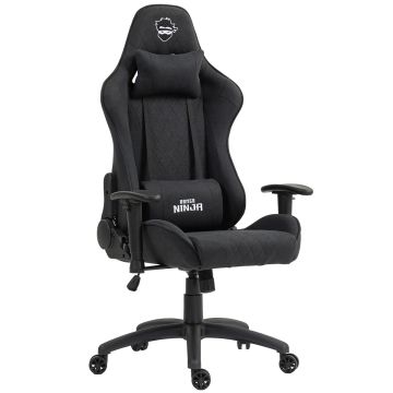 Cadeira Gamer Ninja Karasu, Reclinável, 2D, Tecido, Preta, GN-CH-KRR2DBF