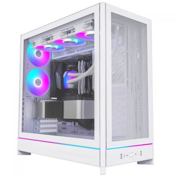 Gabinete Gamer Montech HS01 PRO, ARGB, Mid Tower, ATX, Sem Fonte, Com 5 Fans, Branco